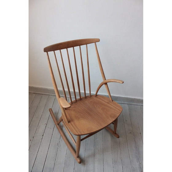 Image 1 of Vintage rocking chair by Illum Wikkelsø for Niels Eilersen, Denmark 1958