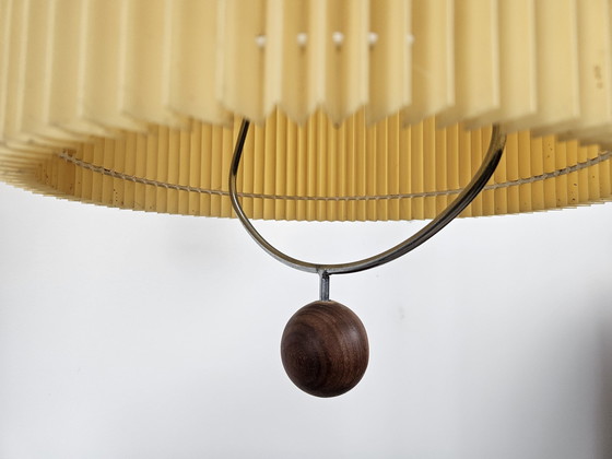 Image 1 of Scandinavian Style Chandelier In Metal And Pleated Paper From The 70S