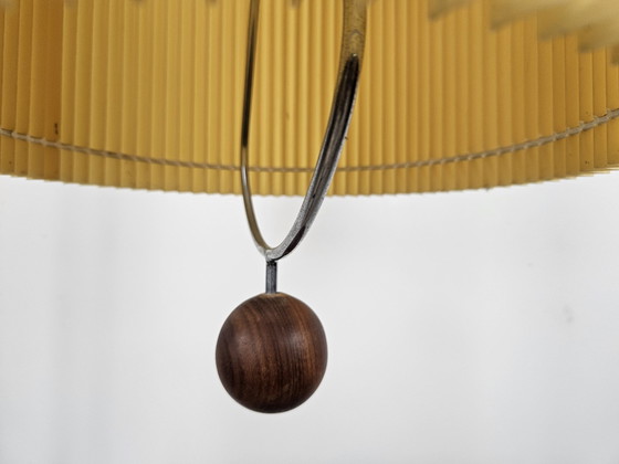 Image 1 of Scandinavian Style Chandelier In Metal And Pleated Paper From The 70S