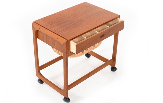 Image 1 of Danish Teak Sewing Table, 1960s