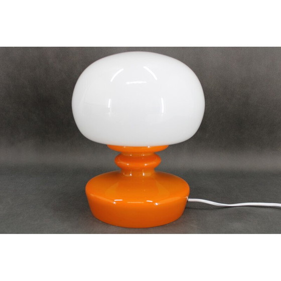 Image 1 of Vintage orange glass mushroom table lamp by Stepan Tabery, Czechoslovakia 1970