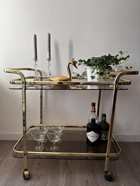 Image 1 of Hollywood Regency Serving Cart