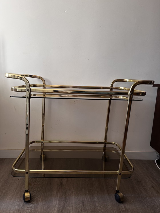 Image 1 of Hollywood Regency Serving Cart