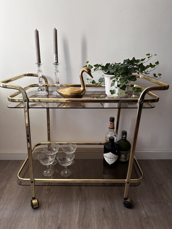 Image 1 of Hollywood Regency Serving Cart