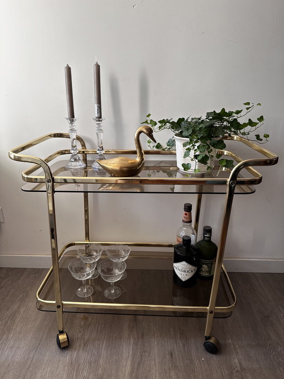 Image 1 of Hollywood Regency Serving Cart