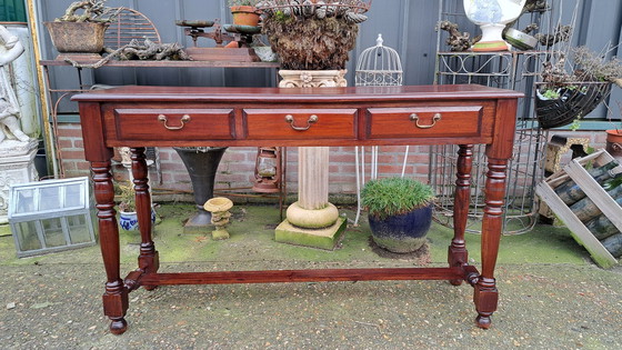 Image 1 of Classic English Sidetable, Hall Table, Wall Console Dim. 132 X 36Cm And 79Cm High.