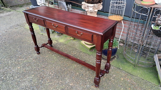 Image 1 of Classic English Sidetable, Hall Table, Wall Console Dim. 132 X 36Cm And 79Cm High.