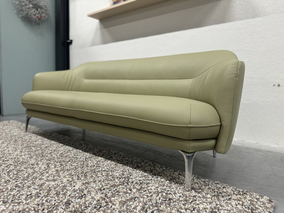 Image 1 of Leolux Lindo Sofa 3 Seater Senso Wasabi Leather