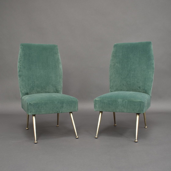 Image 1 of 2x Gigi Radice for Minotti trendy elegant pair of side chairs