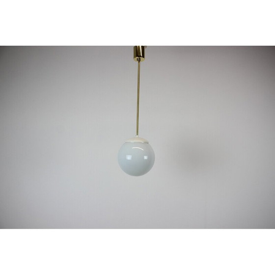 Image 1 of Vintage pendant lamp in glass, gas, brass and plastic, Czechoslovakia 1970s