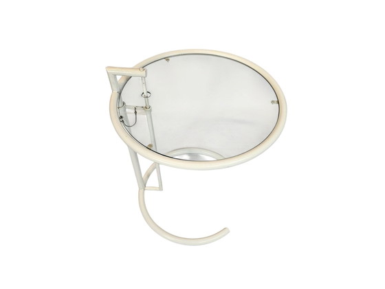 Image 1 of Design Side Table - Eileen Gray Style - Metal - Glass - 80s