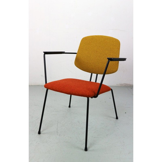 Image 1 of Pair of vintage model 5003 armchairs in steel and wool by Rudolf Wolf for Elsrijk, Netherlands 1950