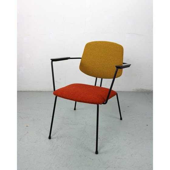 Image 1 of Pair of vintage model 5003 armchairs in steel and wool by Rudolf Wolf for Elsrijk, Netherlands 1950