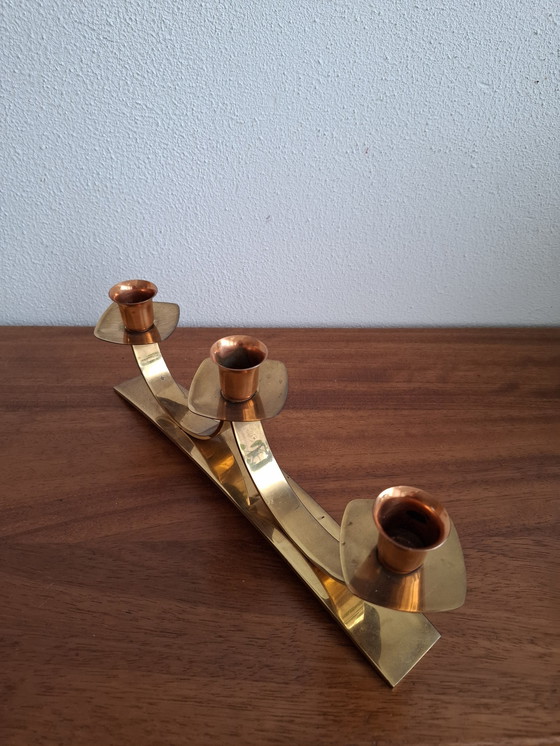 Image 1 of Candeliere vintage in ottone e rame