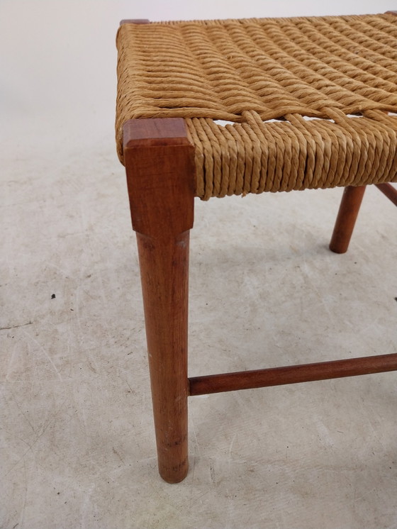 Image 1 of 1960'S Danish Papercord Stool In Style Of N.O.Möller