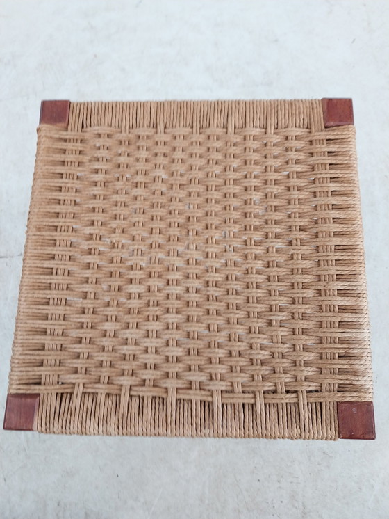 Image 1 of 1960'S Danish Papercord Stool In Style Of N.O.Möller