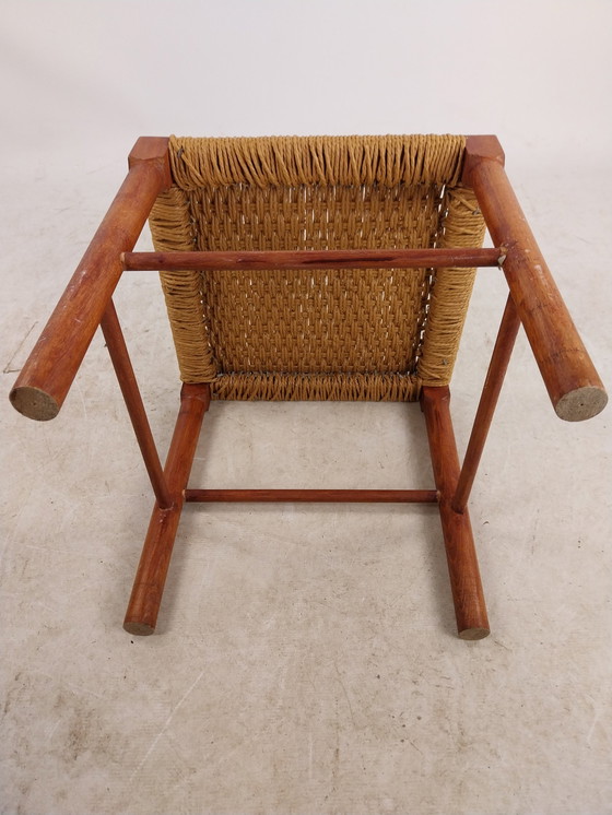 Image 1 of 1960'S Danish Papercord Stool In Style Of N.O.Möller
