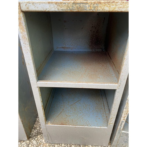 Mesita de noche vintage de metal, 1950