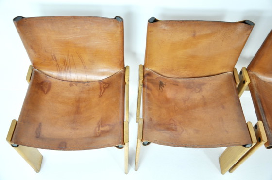 Image 1 of Monk Dining Chairs by Afra & Tobia Scarpa for Molteni, 1970s, set of 4