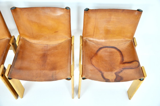 Image 1 of Monk Dining Chairs by Afra & Tobia Scarpa for Molteni, 1970s, set of 4