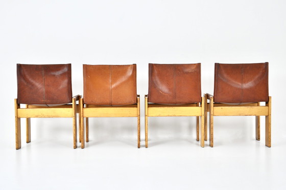 Image 1 of Monk Dining Chairs by Afra & Tobia Scarpa for Molteni, 1970s, set of 4