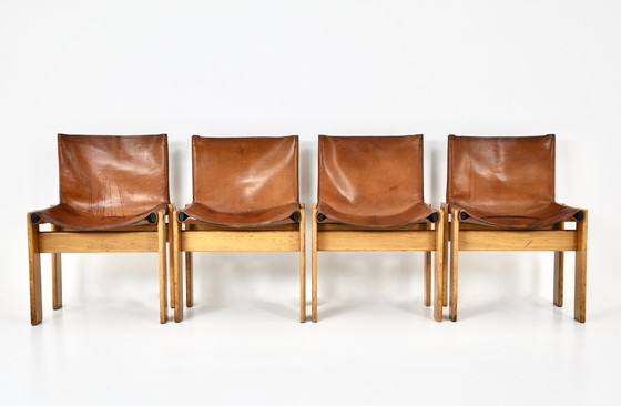 Image 1 of Monk Dining Chairs by Afra & Tobia Scarpa for Molteni, 1970s, set of 4