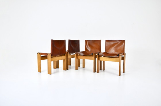 Image 1 of Monk Dining Chairs by Afra & Tobia Scarpa for Molteni, 1970s, set of 4