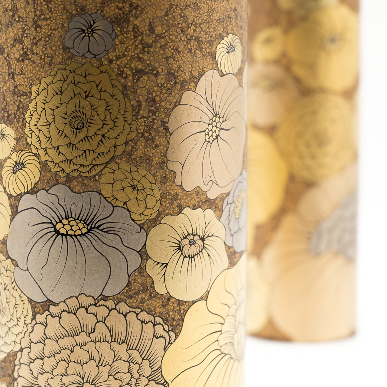 Rosenthal Studio-Line Alain Le Foll Gold Porcelain Vase Duo Mcm