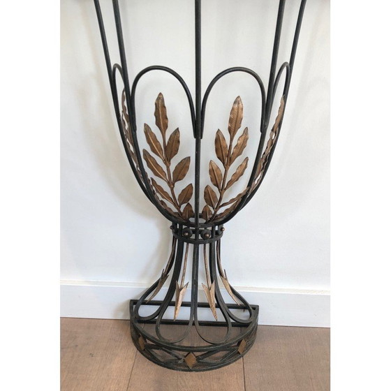 Image 1 of Vintage wrought-iron console with marble top, 1940