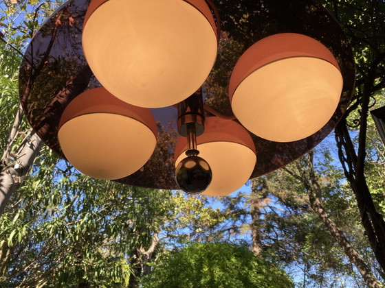 Image 1 of Italian chandelier, Vintage, 4 Opaline Plexiglas, Space Age