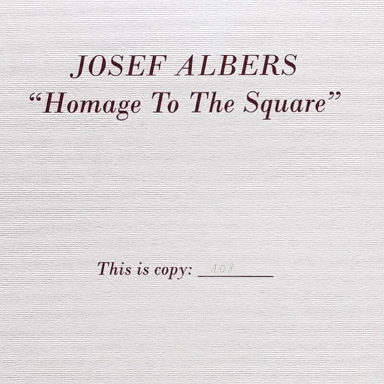 Image 1 of 1970S Stunning Josef Albers (After) "Homage To The Square" Lithograph By Guggenheim Museum - New York