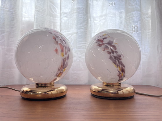 Image 1 of A set of memorized glass table lamps 1970Er