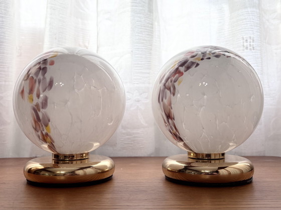 Image 1 of A set of memorized glass table lamps 1970Er