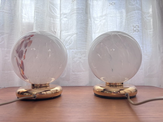 Image 1 of A set of memorized glass table lamps 1970Er