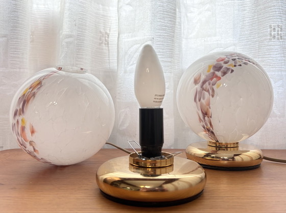 Image 1 of A set of memorized glass table lamps 1970Er