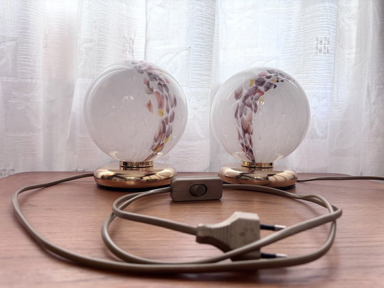 Image 1 of A set of memorized glass table lamps 1970Er