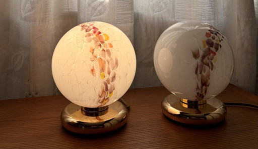 A set of memorized glass table lamps 1970Er