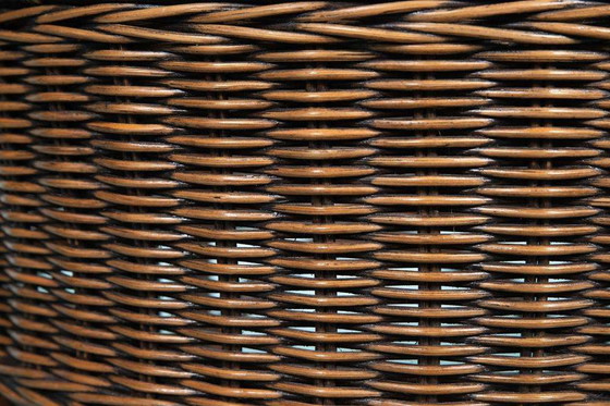 Image 1 of Bohemian 70s Coffee table, wicker round side table