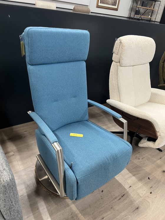 Image 1 of Luxury Modern Blue Swivel Chair