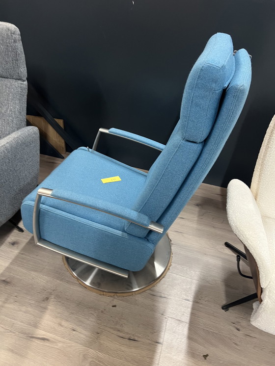 Image 1 of Luxury Modern Blue Swivel Chair