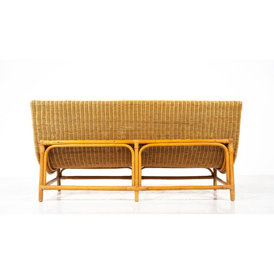 Image 1 of Vintage wicker bench, Italy 1970