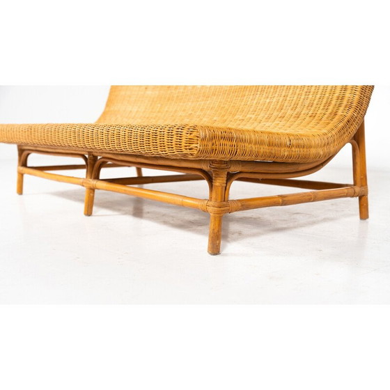 Image 1 of Vintage wicker bench, Italy 1970
