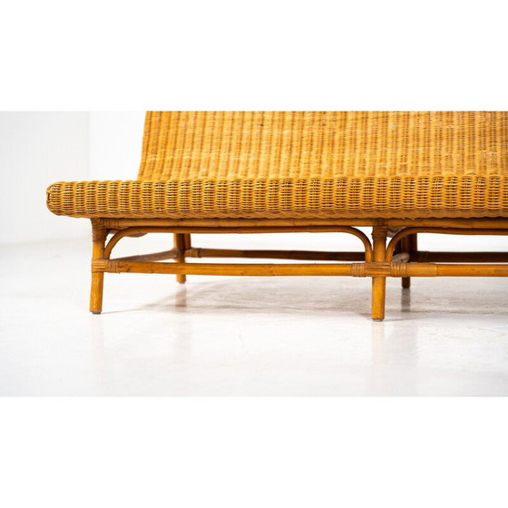 Image 1 of Vintage wicker bench, Italy 1970