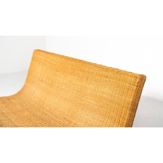 Image 1 of Vintage wicker bench, Italy 1970