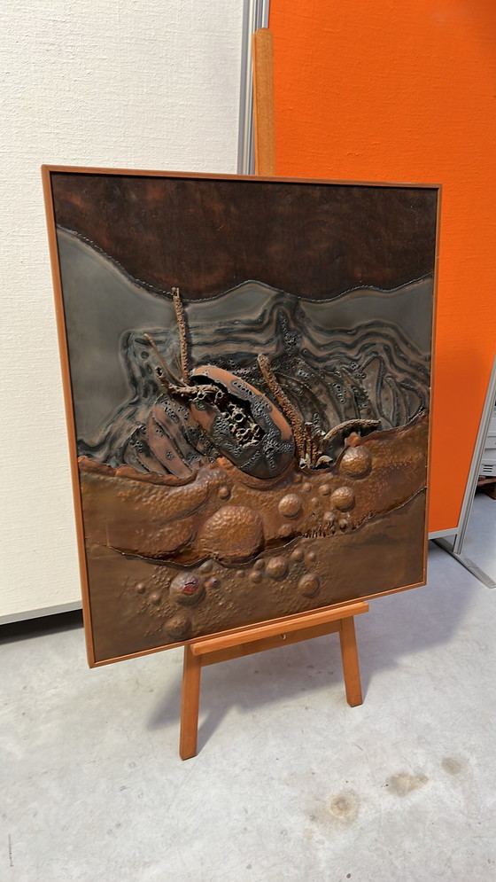 Image 1 of Metaalplastiek uit de jaren 70 Willem Hopman