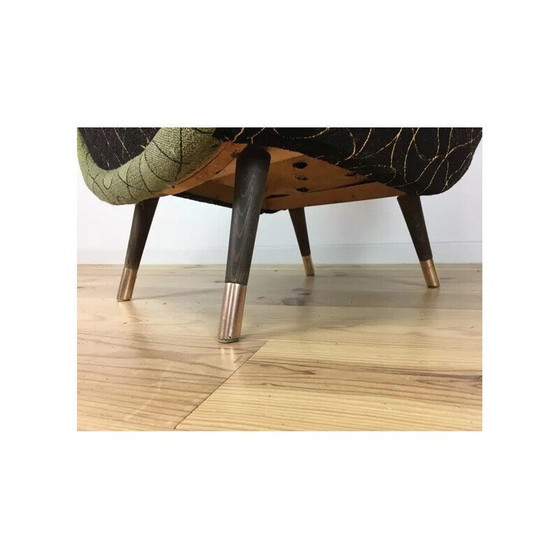 Image 1 of Sedia a uovo vintage in legno e ottone, 1950