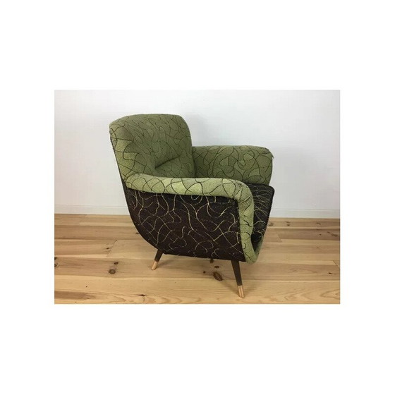 Image 1 of Sedia a uovo vintage in legno e ottone, 1950