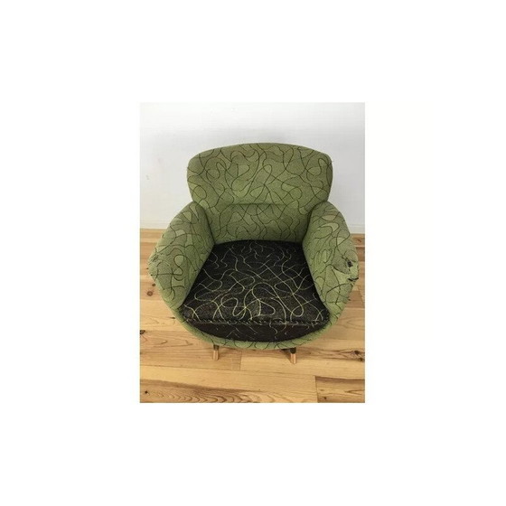 Image 1 of Sedia a uovo vintage in legno e ottone, 1950