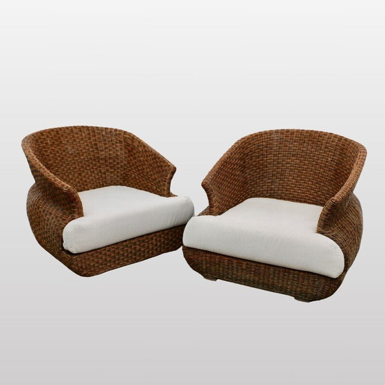 Image 1 of Coppia di poltrone vintage in rattan, Italia 1960