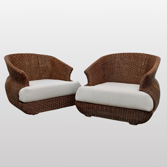 Image 1 of Coppia di poltrone vintage in rattan, Italia 1960